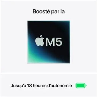 Apple MacBook Air 13" 512 Go SSD 16 Go RAM Puce M5 CPU 10 cœurs GPU 8 cœurs Bleu ciel