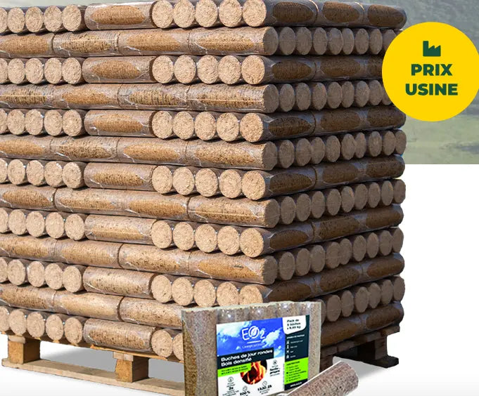 Bûches densifiées nuit - Pack 10,5 kg - EO2