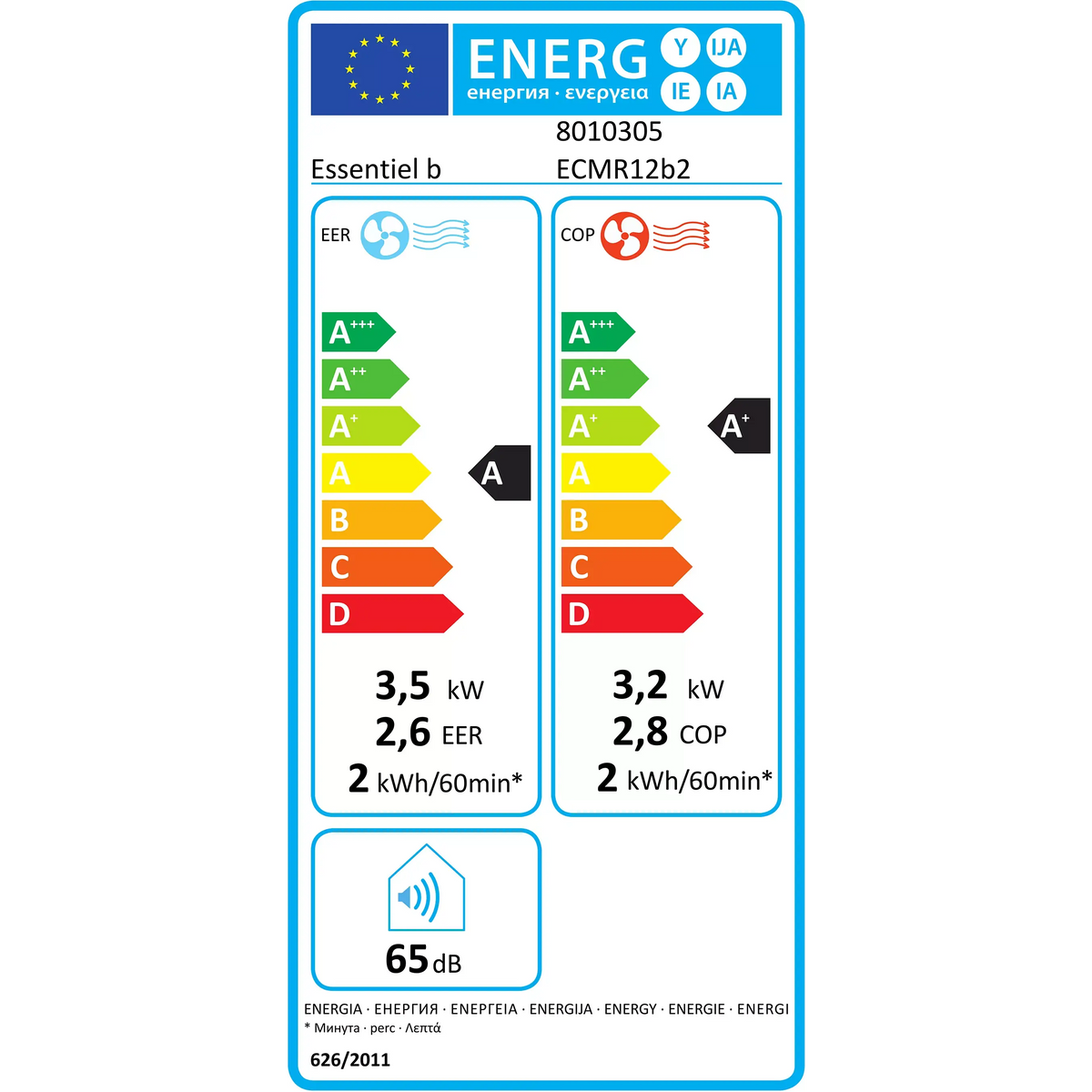 Climatiseur mobile 12000 BTU réversible ESSENTIELB ECMR12b R290