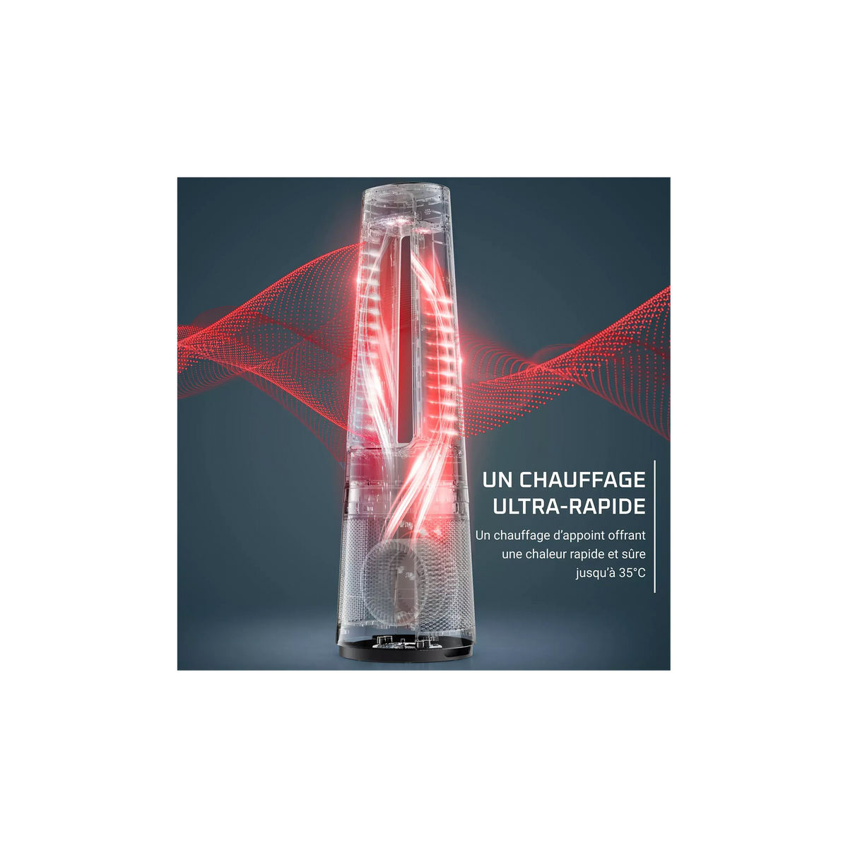 Purificateur d'air silencieux, ventilateur, chauffage ROWENTA Eclipse 3 en 1 connect QU5072F0
