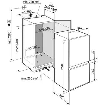 Réfrigérateur combiné encastrable LIEBHERR ICSE1783-2