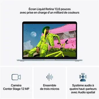 Apple MacBook Air 13" 512 Go SSD 16 Go RAM Puce M5 CPU 10 cœurs GPU 8 cœurs Bleu ciel