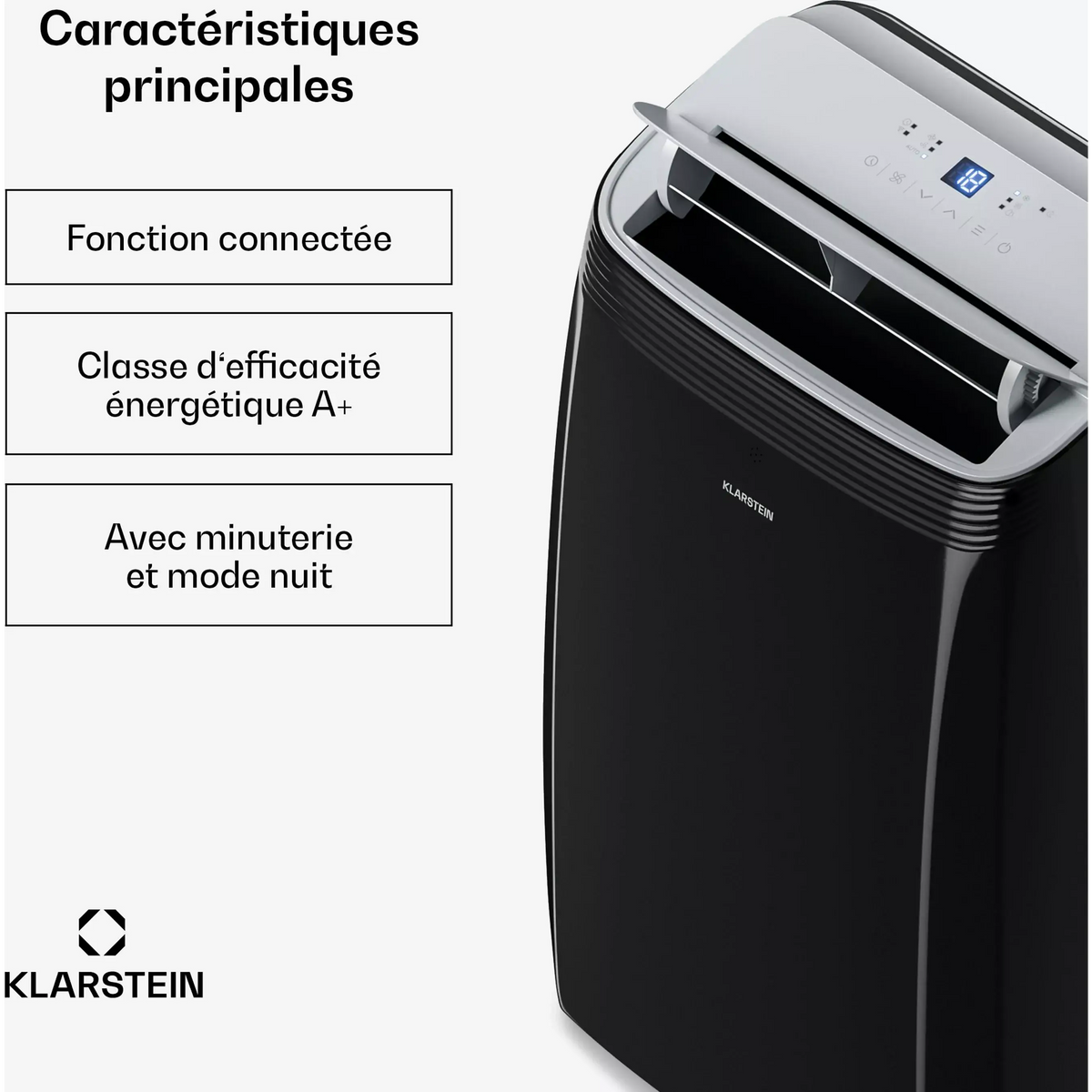 Climatiseur mobile silencieux KLARSTEIN Grandbreeze 12000 BTU 42 cm 56 m² CEE A+
