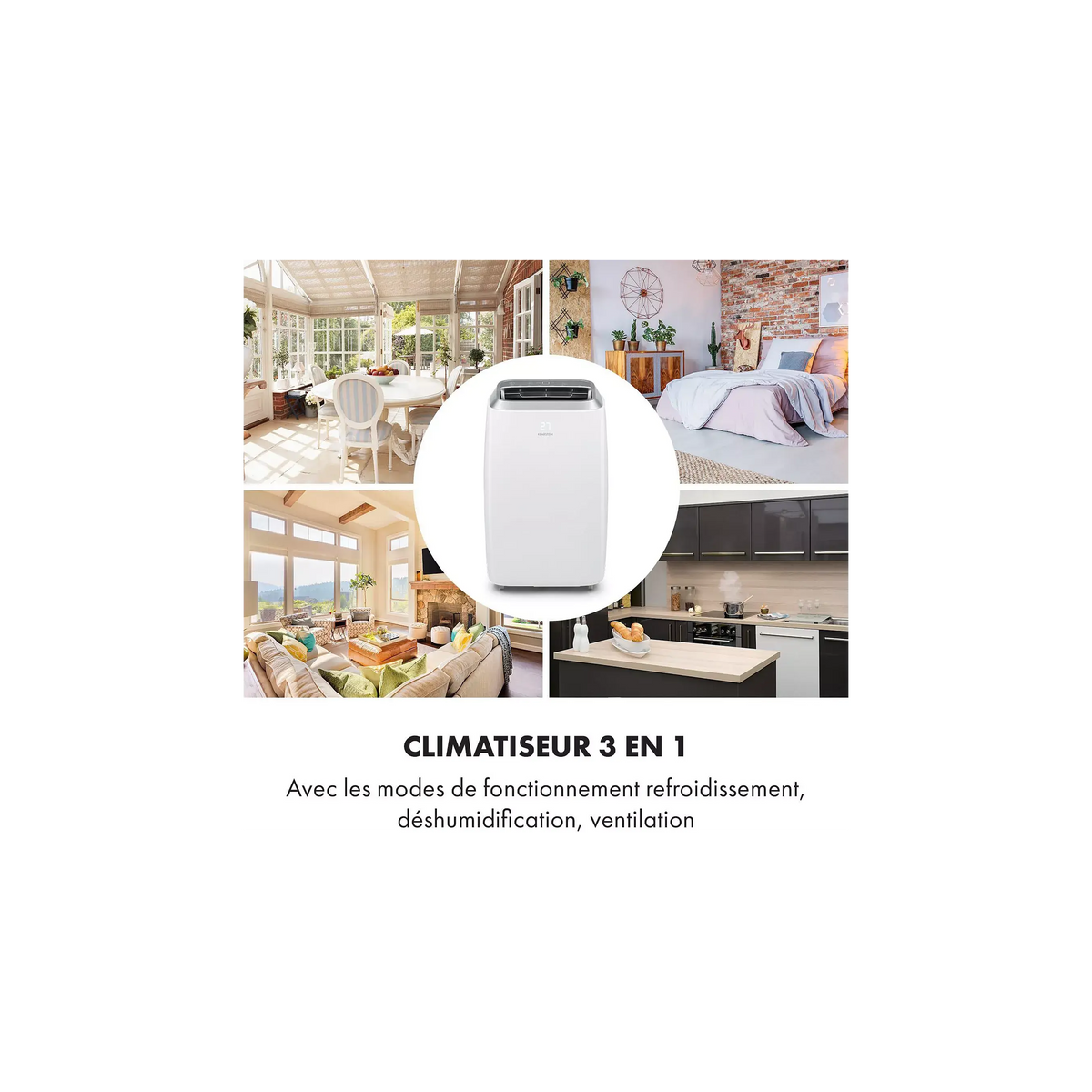Climatiseur mobile silencieux KLARSTEIN Iceblock Prosmart 12 - Blanc