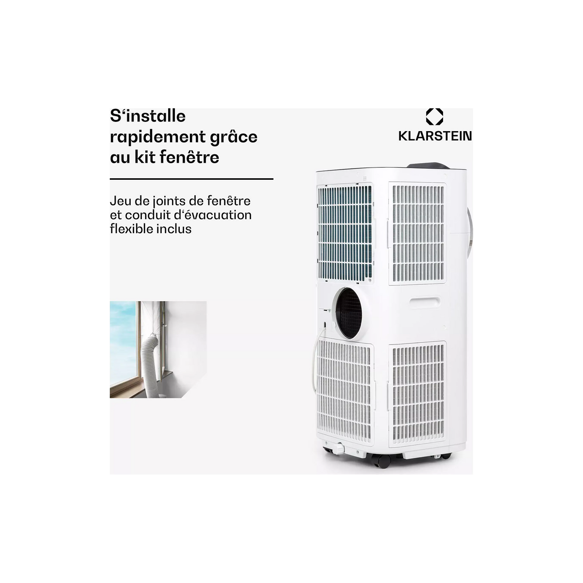 Climatiseur mobile silencieux KLARSTEIN Kraftwerk Smart 12K BTU App