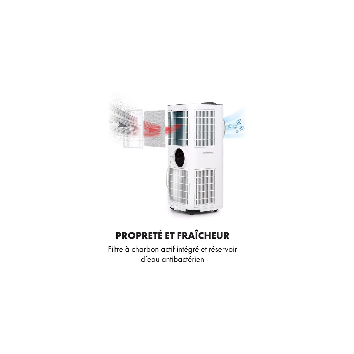 Climatiseur mobile silencieux KLARSTEIN Kraftwerk Smart 12K BTU App