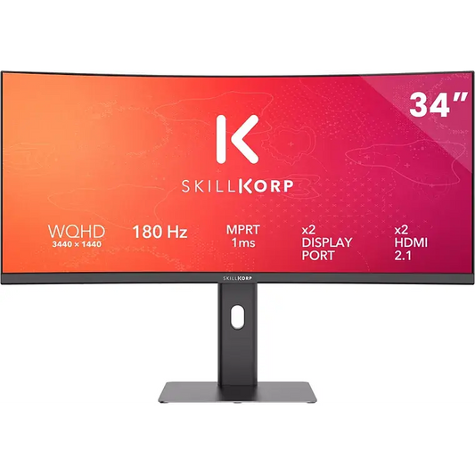 Ecran PC Gamer SKILLKORP M34 PROGRESS 34" Incurvé 1500R UWQHD 180Hz Fast VA HDMI 2.1 AMD FreeSync