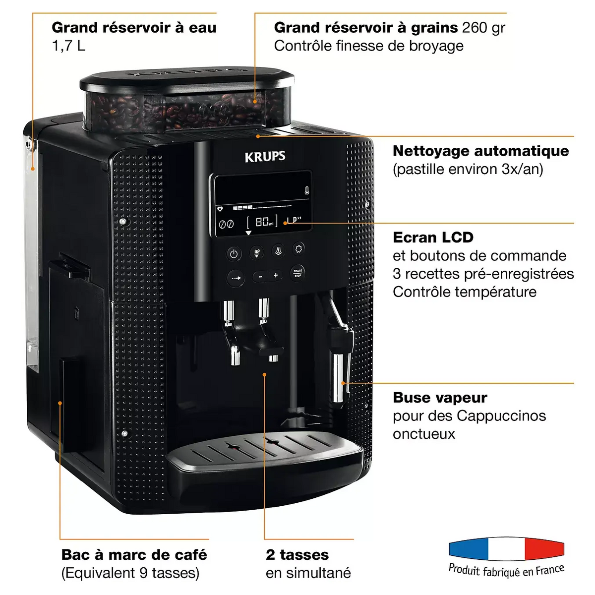 Expresso Broyeur KRUPS YY5569FD DUMANOIR