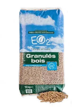 Granulés bois certifiés DINplus EO2 - sac 15kg