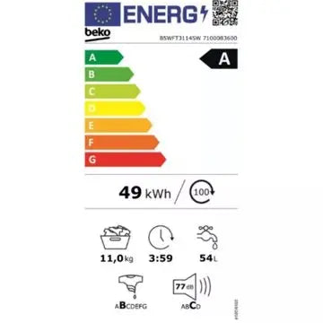 Lave linge hublot 	BEKO	B5WFT31145W