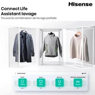 Lave linge hublot 							HISENSE				WF7S1247BB
