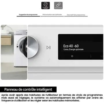 Lave linge hublot 	SAMSUNG  WW80T734DWHAS3