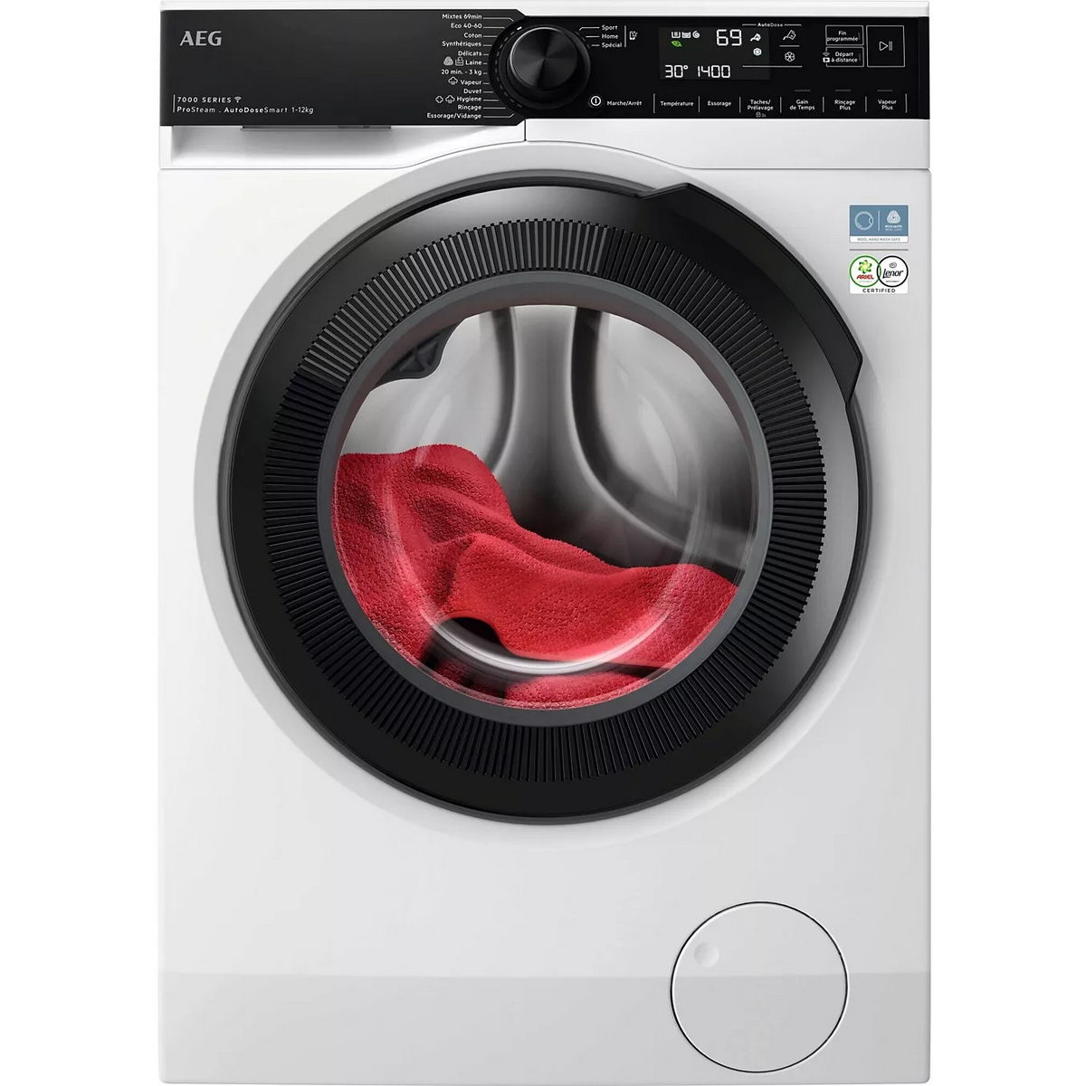 Lave linge hublot AEG LFR73A124AD - 12kg - 1400tr/min - Classe A - Moteur Inverter - Dosage auto - Vapeur - Connecté MAG ELECTROMENAGER