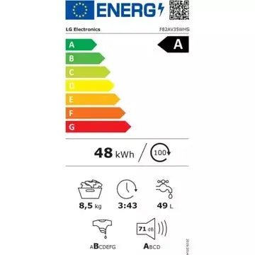 Lave linge hublot 	LG F82AV35WHS