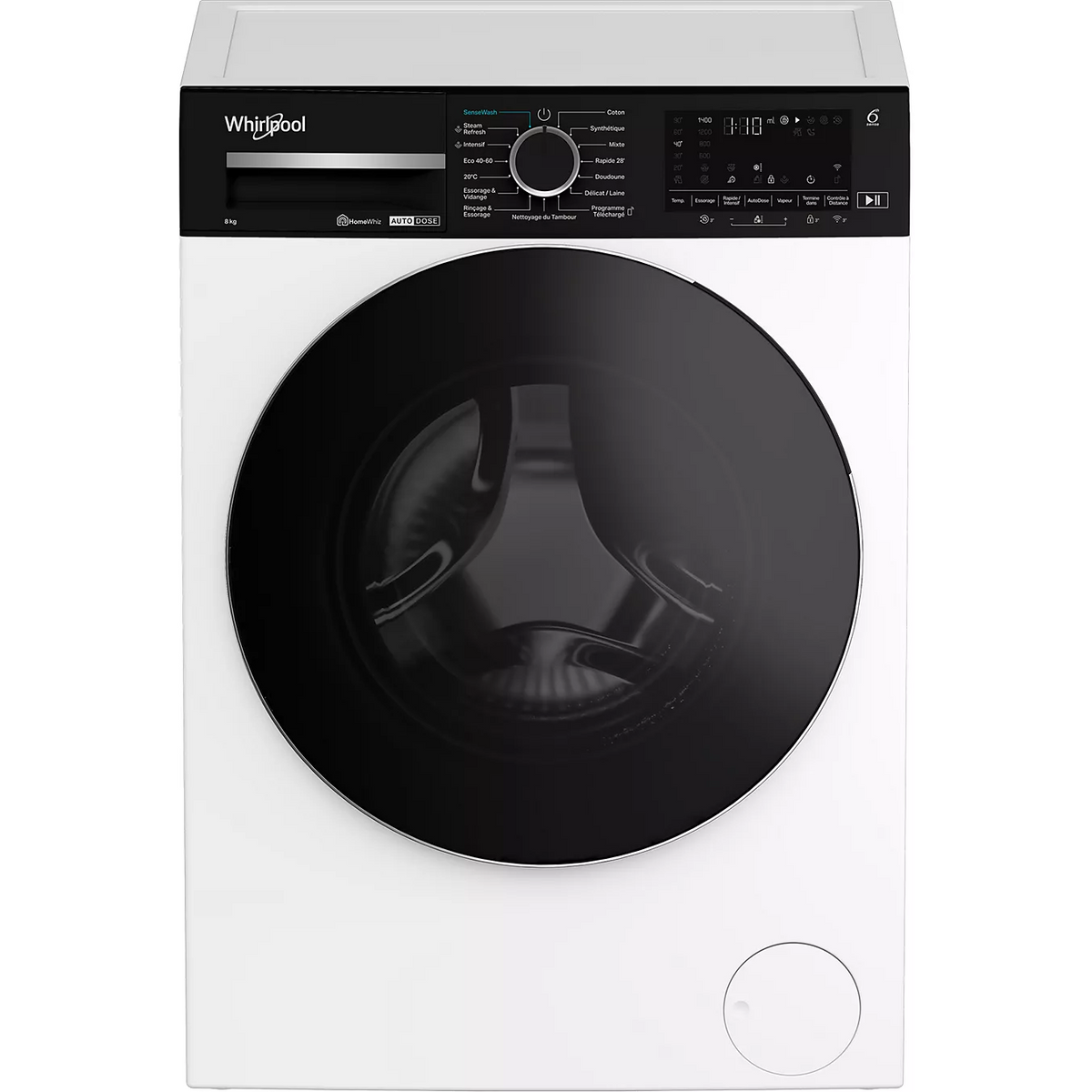 Lave linge hublot WHIRLPOOL W0M89WADSFR - 8 kg - 1400 tr/min - Classe A - Induction - Dosage automatique - Vapeur - Connecté MAG ELECTROMENAGER
