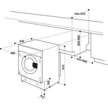 Lave linge hublot  encastrable WHIRLPOOL	BIWMWG81485EU
