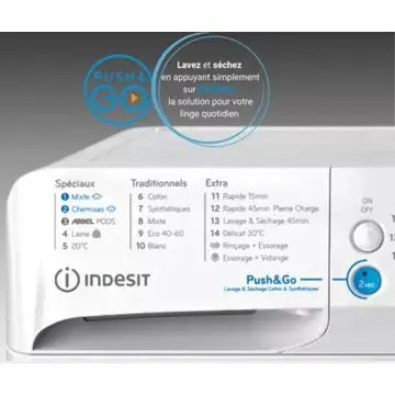 Lave linge séchant hublot  INDESIT BDE96435WKVFR