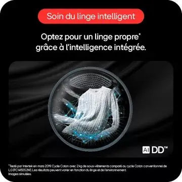 Lave linge séchant hublot  LG F214WT8GRBE Washtower