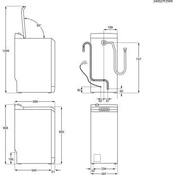 Lave linge top	 AEG LTR8C6150A