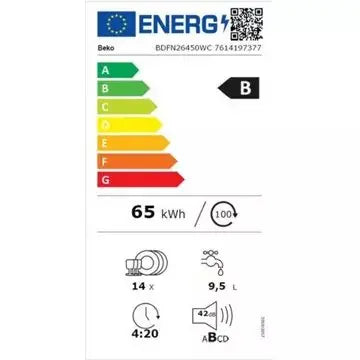 Lave vaisselle 60 cm BEKO BDFN26450WC