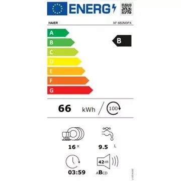 Lave vaisselle 60 cm HAIER	XF 6B2M3PX