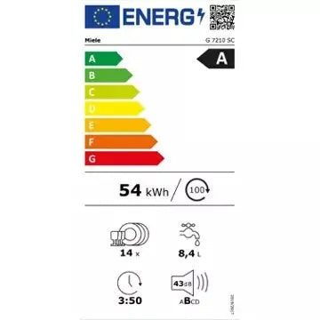 Lave vaisselle 60 cm MIELE	G7210 SC Blanc