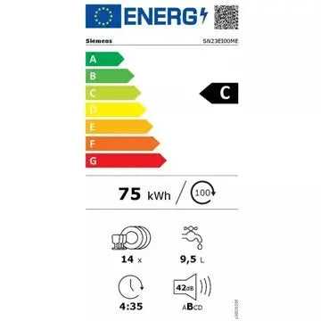 Lave vaisselle 60 cm	SIEMENS	SN23EI00ME VarioSpeed Plus