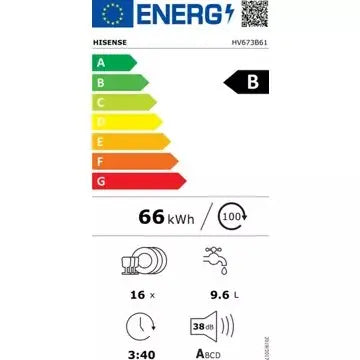 Lave vaisselle encastrable 	HISENSE	HV673B61 Silence