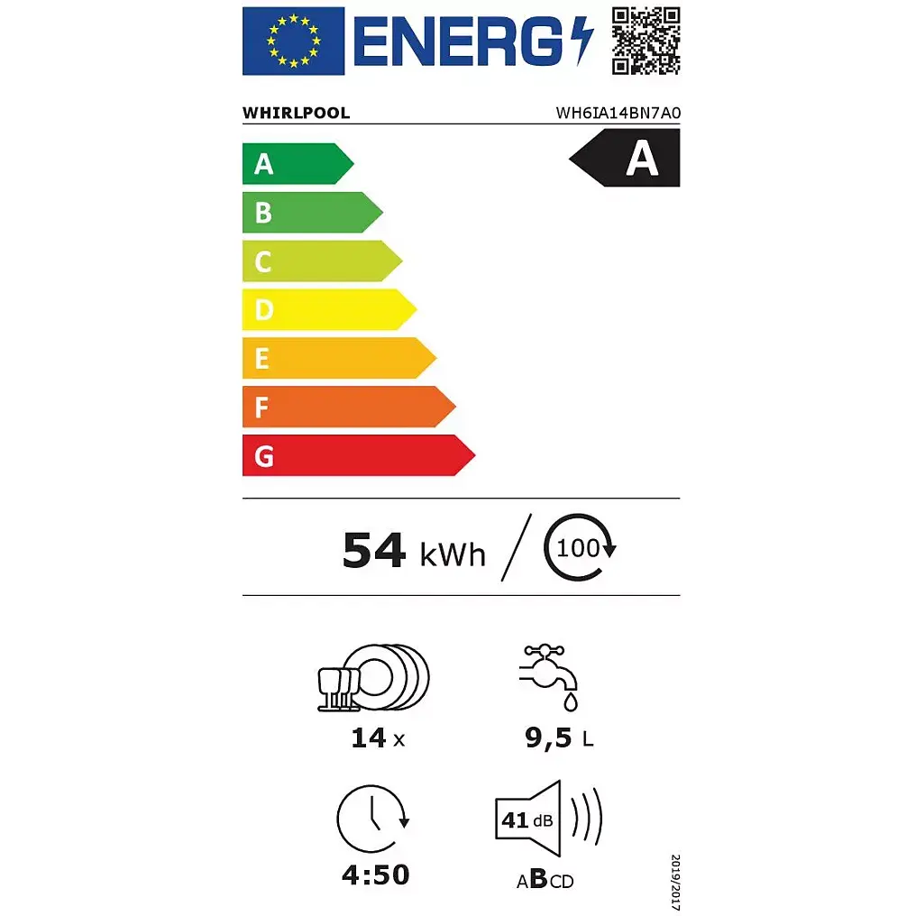Lave vaisselle encastrable WHIRLPOOL WH6IA14BN7A0 6ème sens DUMANOIR