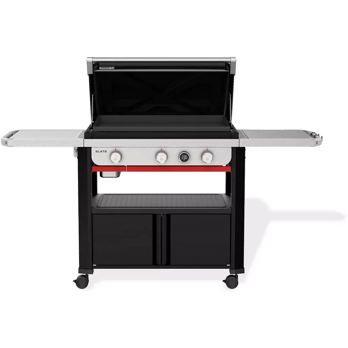 Plancha gaz WEBER black 3 brûleurs sur chariot, 76x46 cm