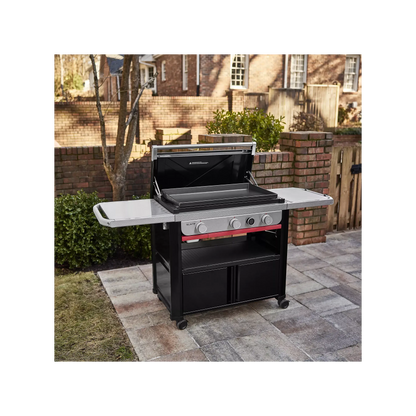 Plancha gaz WEBER black 3 brûleurs sur chariot, 76x46 cm ELECTRO DIRECT