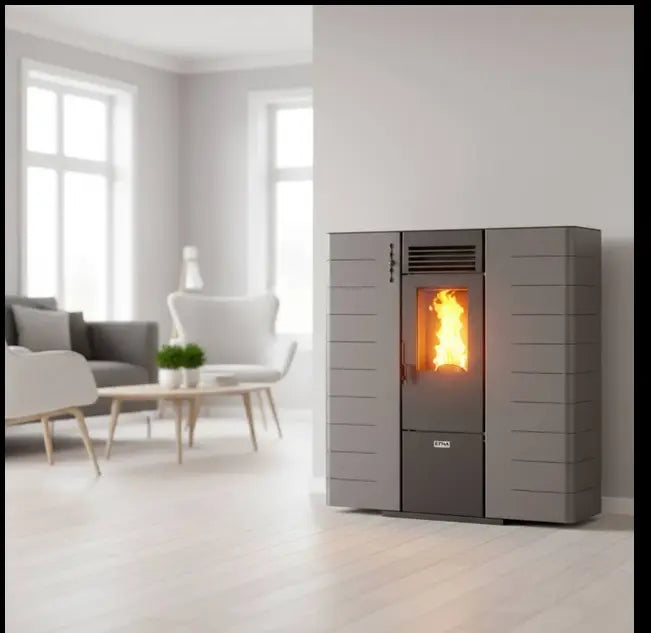 Poêle à granulés canalisable extra plat Fango - 8 Kw