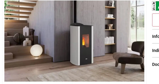 Poêle à pellet ETIC6 en acier 6,6 kW surface 70 m² avec télécommande