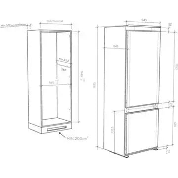 Réfrigérateur 2 portes encastrable HAIER	HBW5519E 194cm