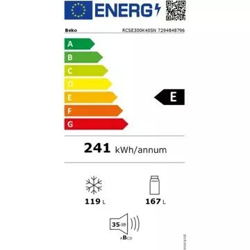Réfrigérateur combiné	BEKO RCSE300K40SN