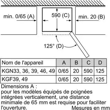 Réfrigérateur combiné	BOSCH	KGN36VLED Série 4 VitaFresh