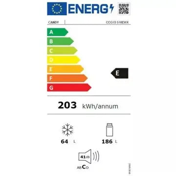 Réfrigérateur combiné	CANDY	CCG1S 518EWX