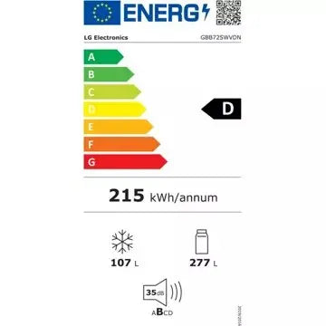 Réfrigérateur combiné	LG	GBB72SWVDN