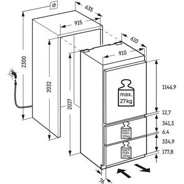 Réfrigérateur combiné encastrable 							LIEBHERR				ECBNe8871 BioFresh