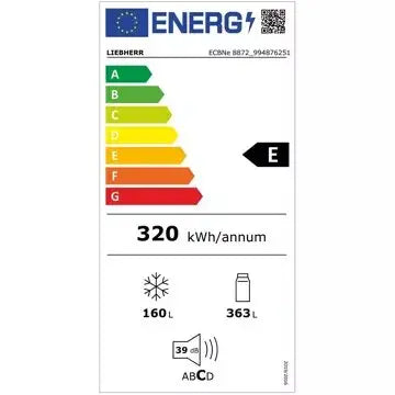 Réfrigérateur combiné encastrable 							LIEBHERR				ECBNe8872 BioFresh
