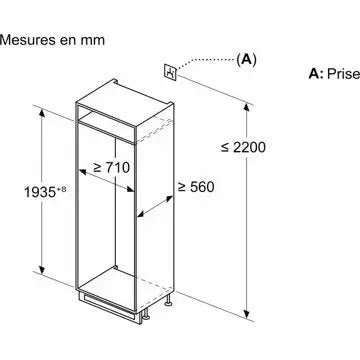 Réfrigérateur combiné encastrable SIEMENS	KB96NNSE0, iQ100