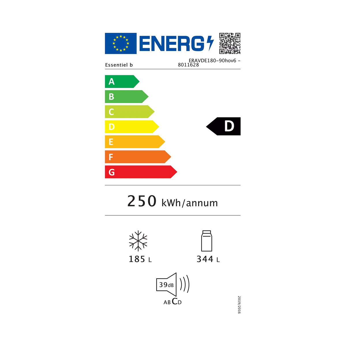 Frigo américain avec distributeur d'eau ESSENTIELB ERAVDE180-90hov6