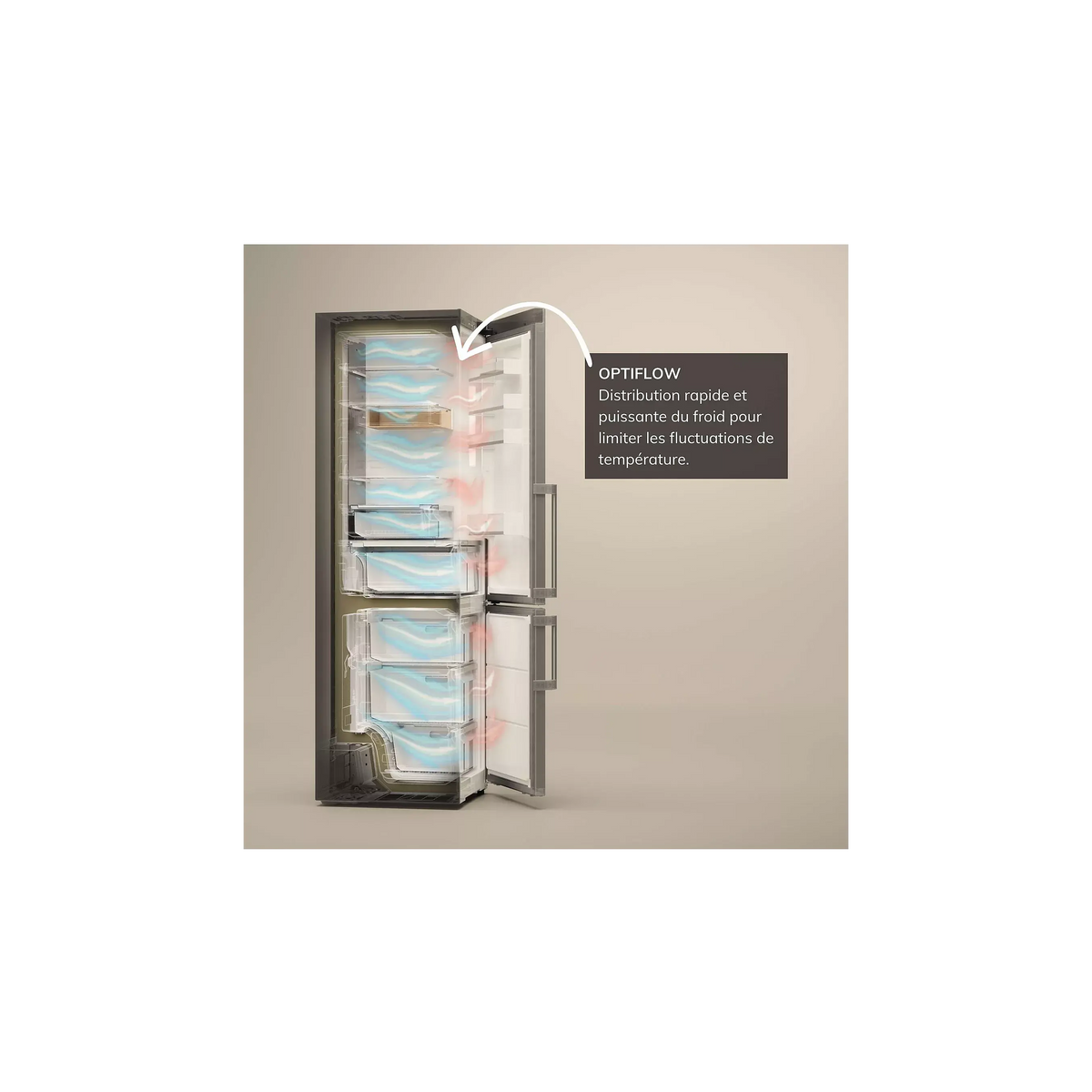 Réfrigérateur silencieux 34 dB combiné ASKO RFC226RNBS1