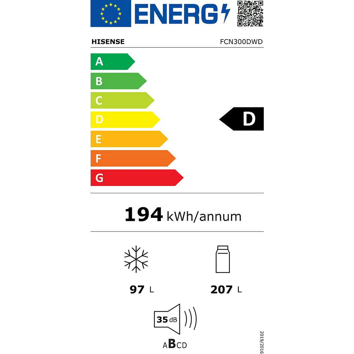 Réfrigérateur combiné HISENSE FCN300DWD DUMANOIR