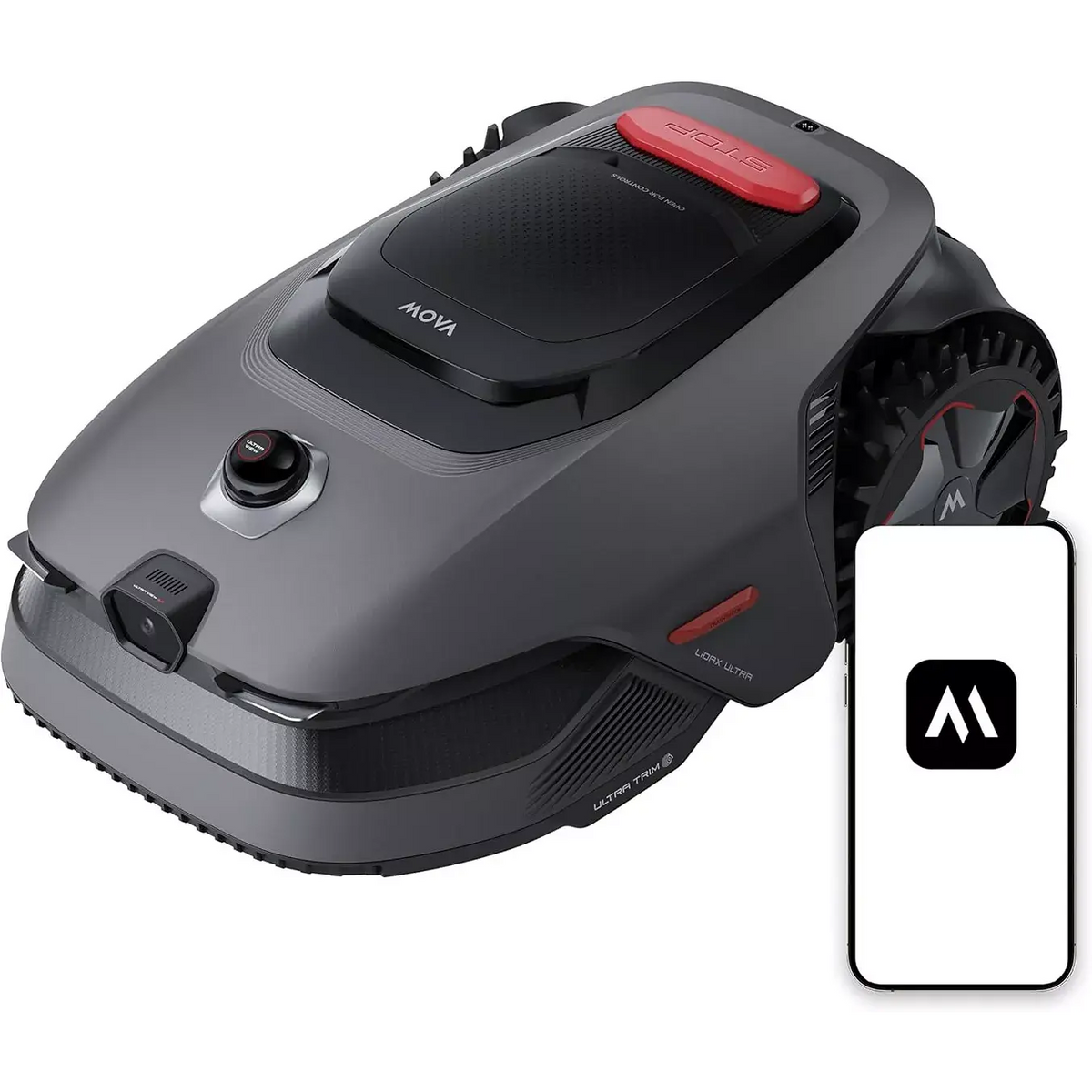 Robot tondeuse MOVA Lidax 800 sans fil périphérique, 800 m² de superficie, hauteur de coupe réglable jusqu'à 10cm